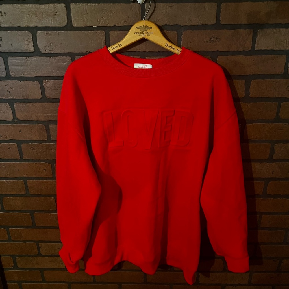 Red 'Loved'  2Xl Sweatshirt